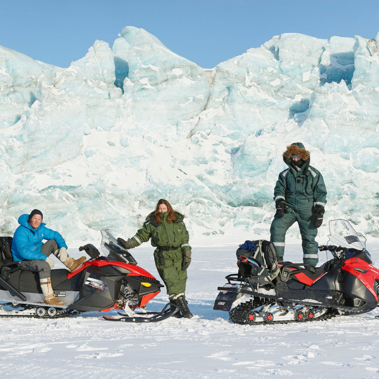 You can join an organized snowmobile trip when visiting Svalbard